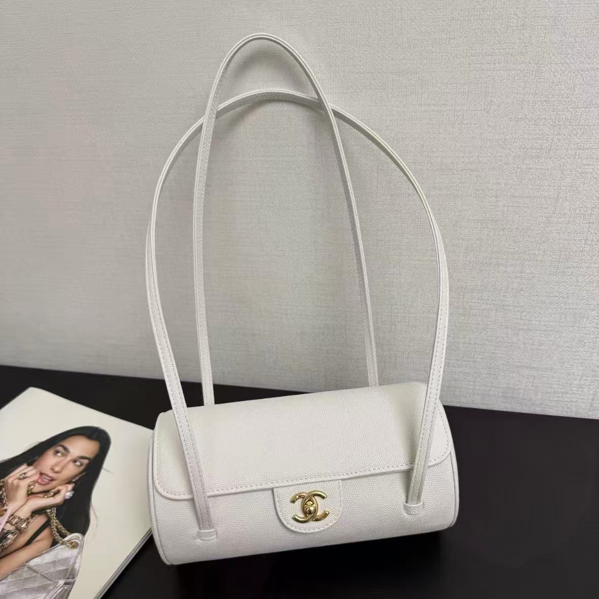 Gold Buckle Cylinder Bag