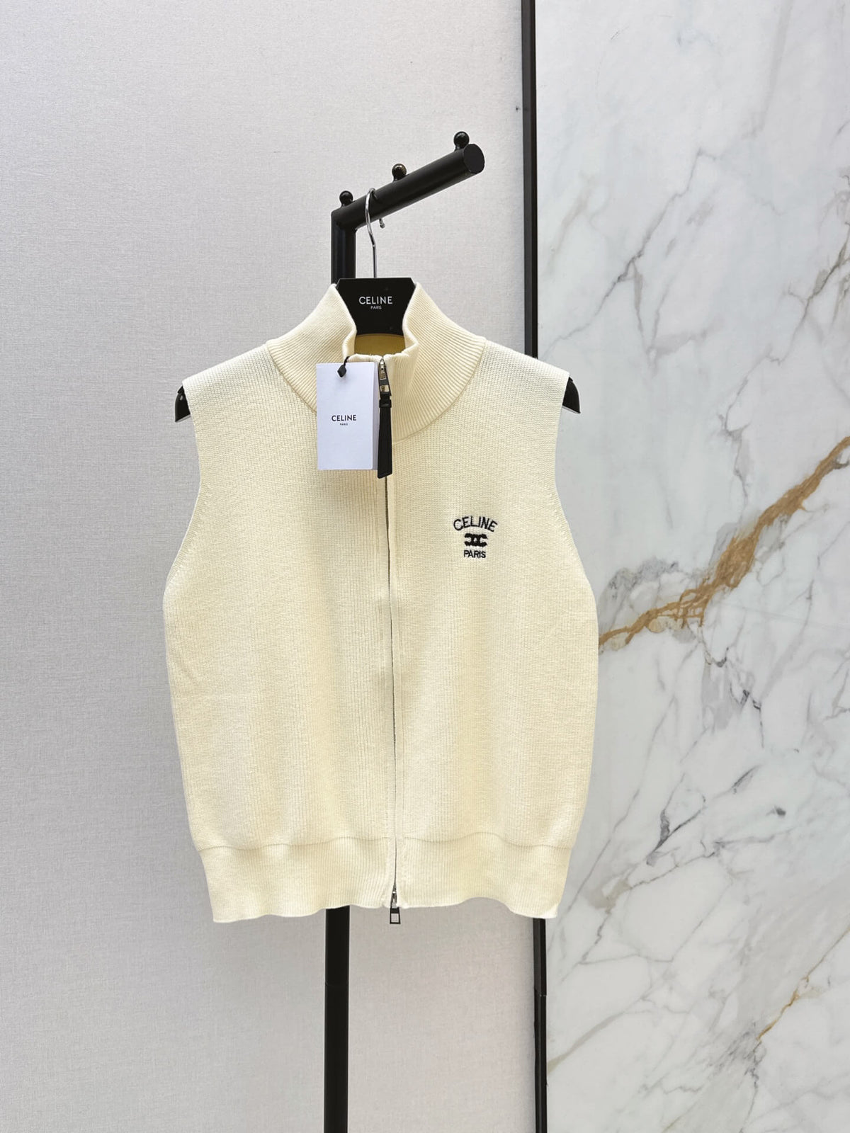 Mock Neck Zip Knit Vest