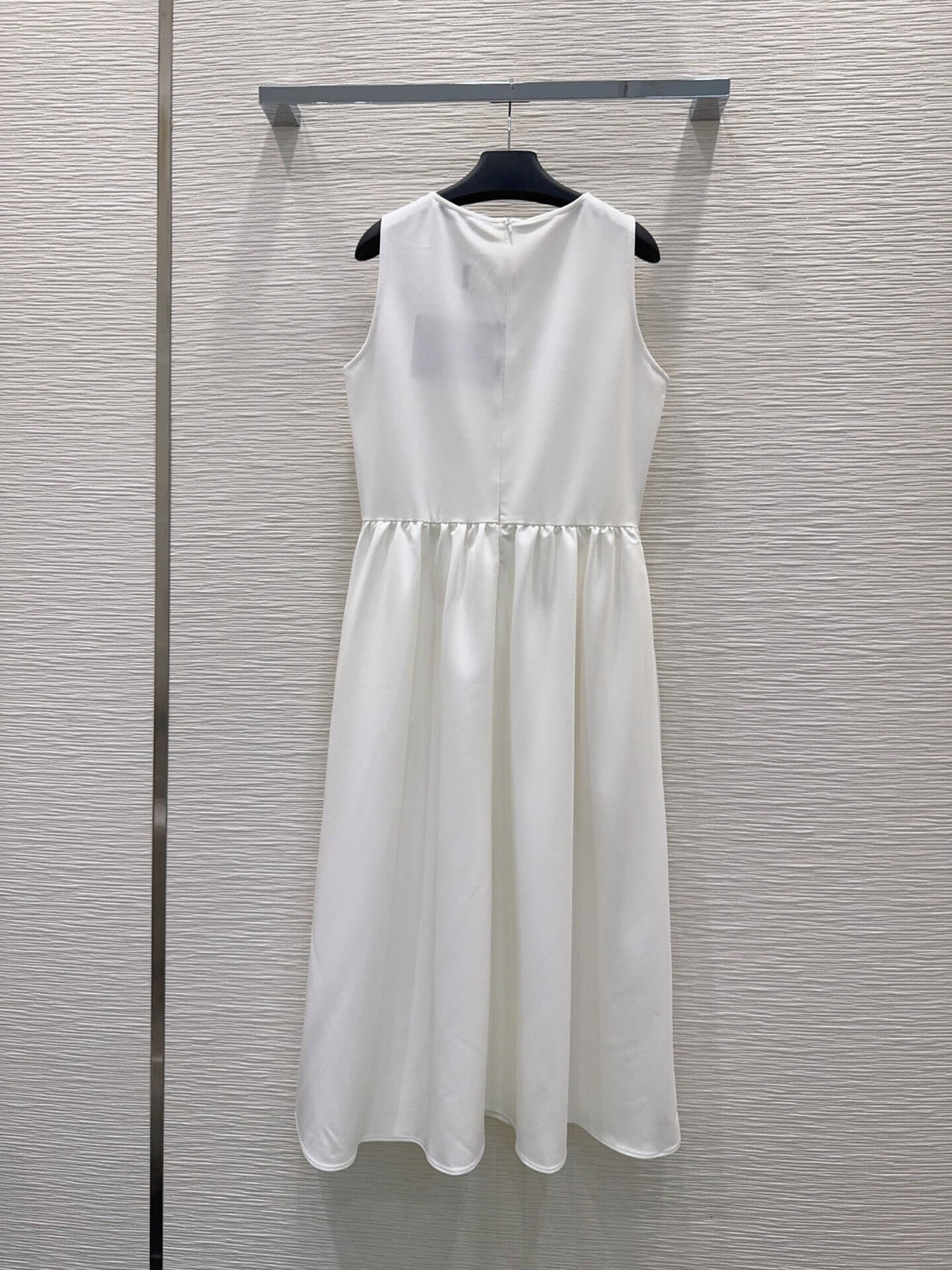 Triangle Badge Pleated Bust Tank Midi Dress