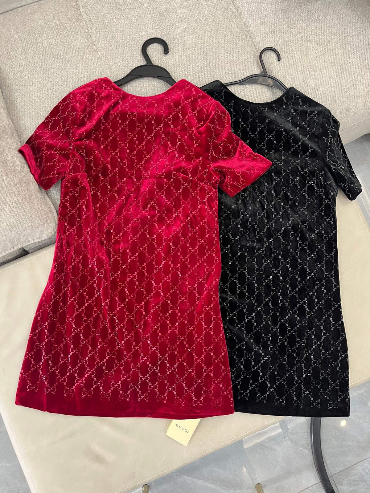 Rhinestone Velvet Mini Dress