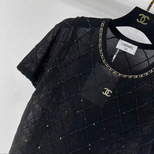 Sequin Knit Short Sleeve