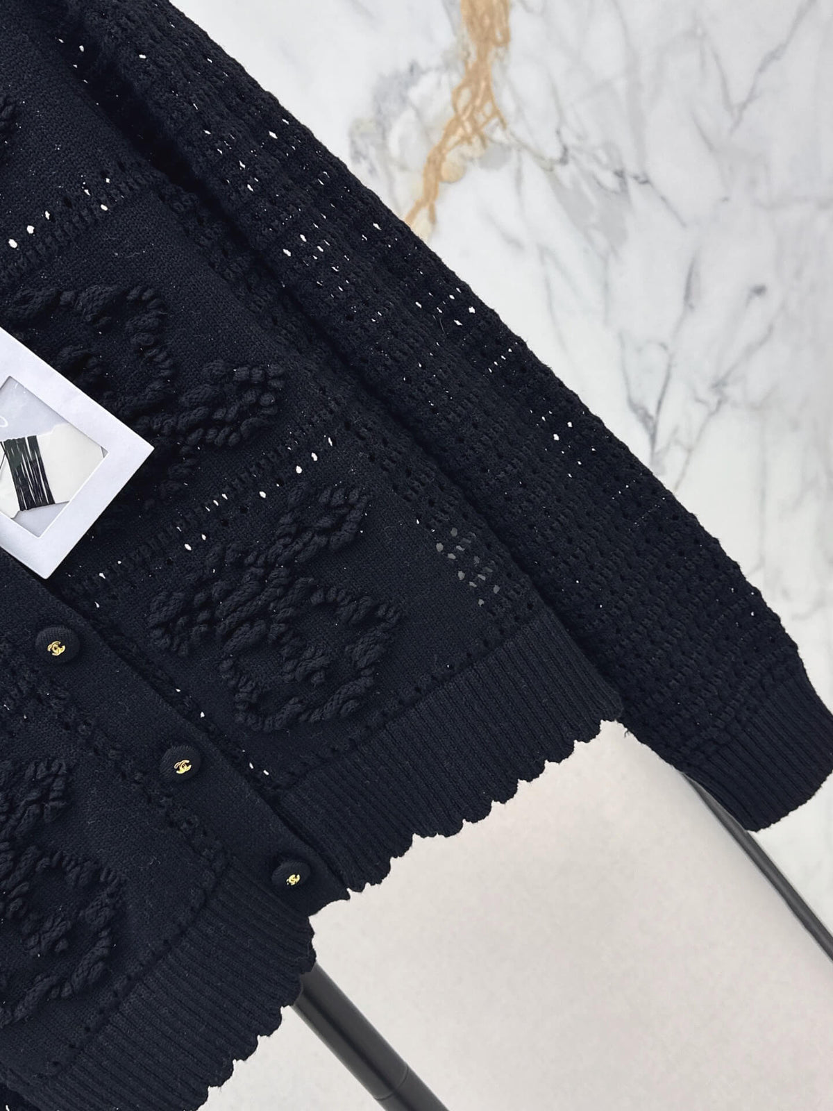 Hollow Embroidery Knit Cardigan