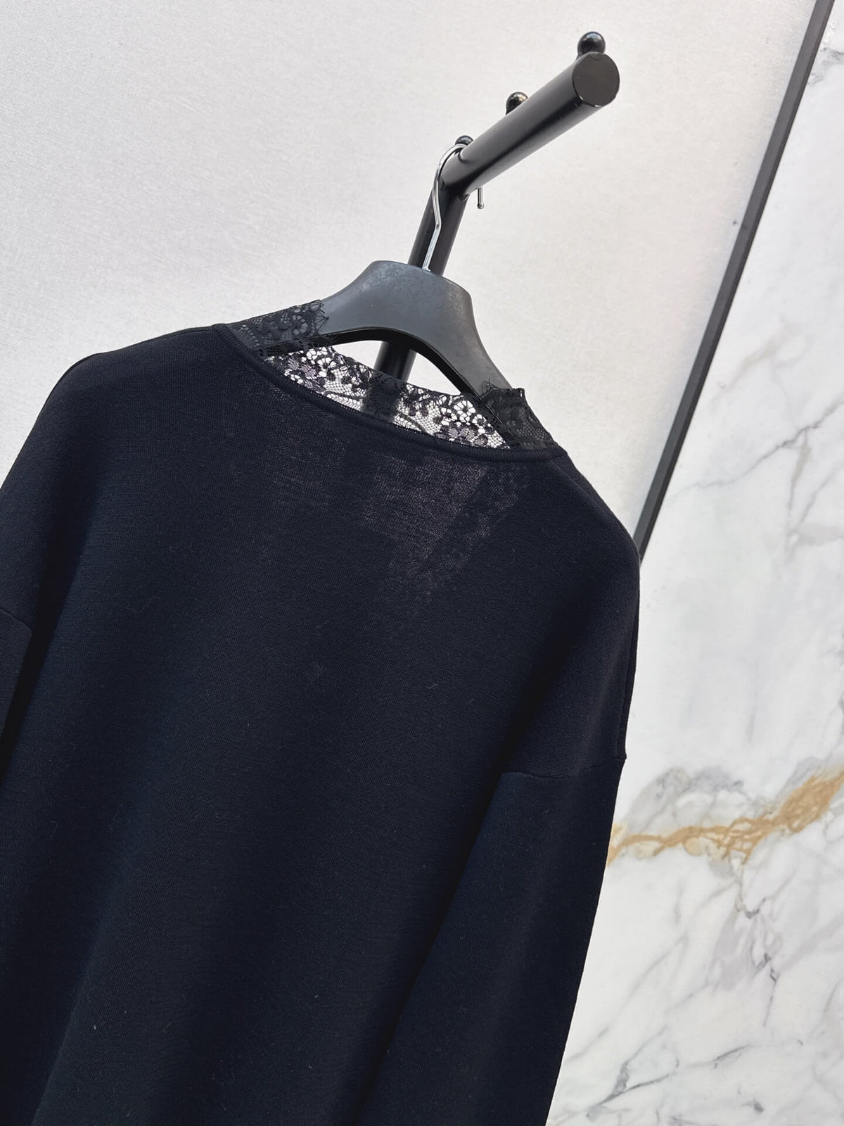 Lace V-neck Knit Top