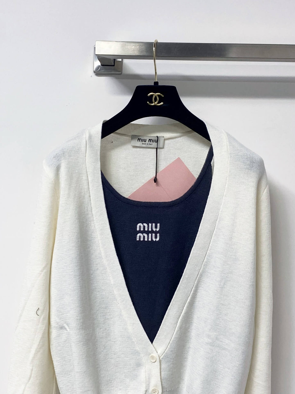 Preppy Fake Two-Piece Cardigan