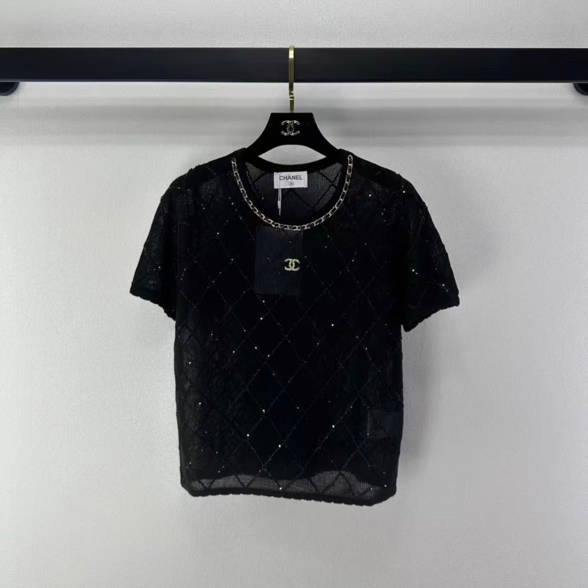 Sequin Knit Short Sleeve