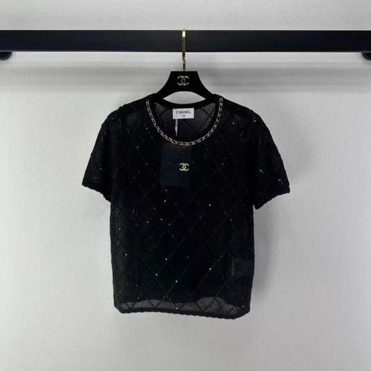 Sequin Knit Short Sleeve