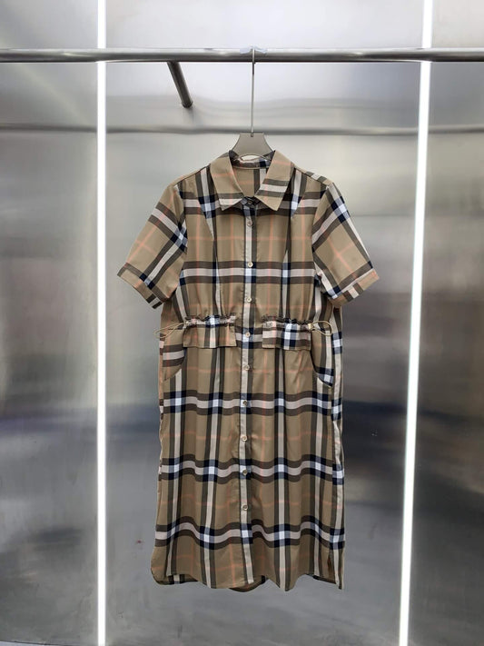 Classic Check Pocket Casual Dress