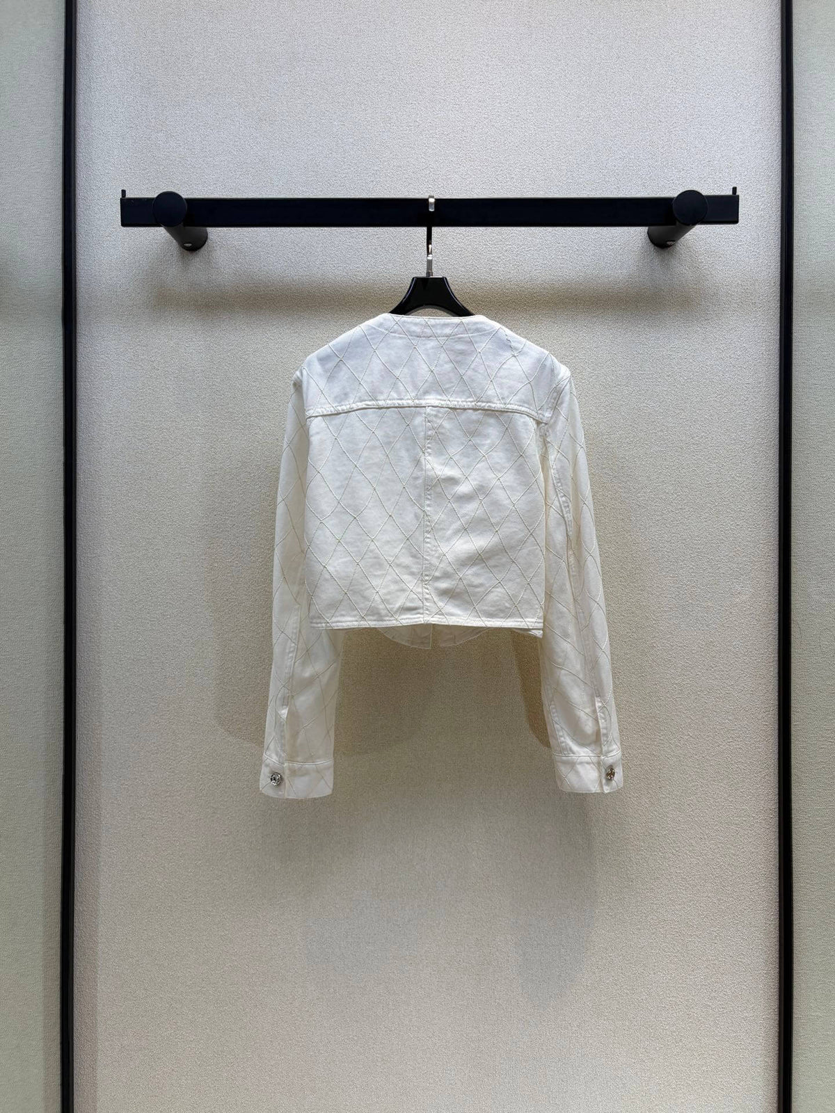 Diamond Stitch Cropped Jacket