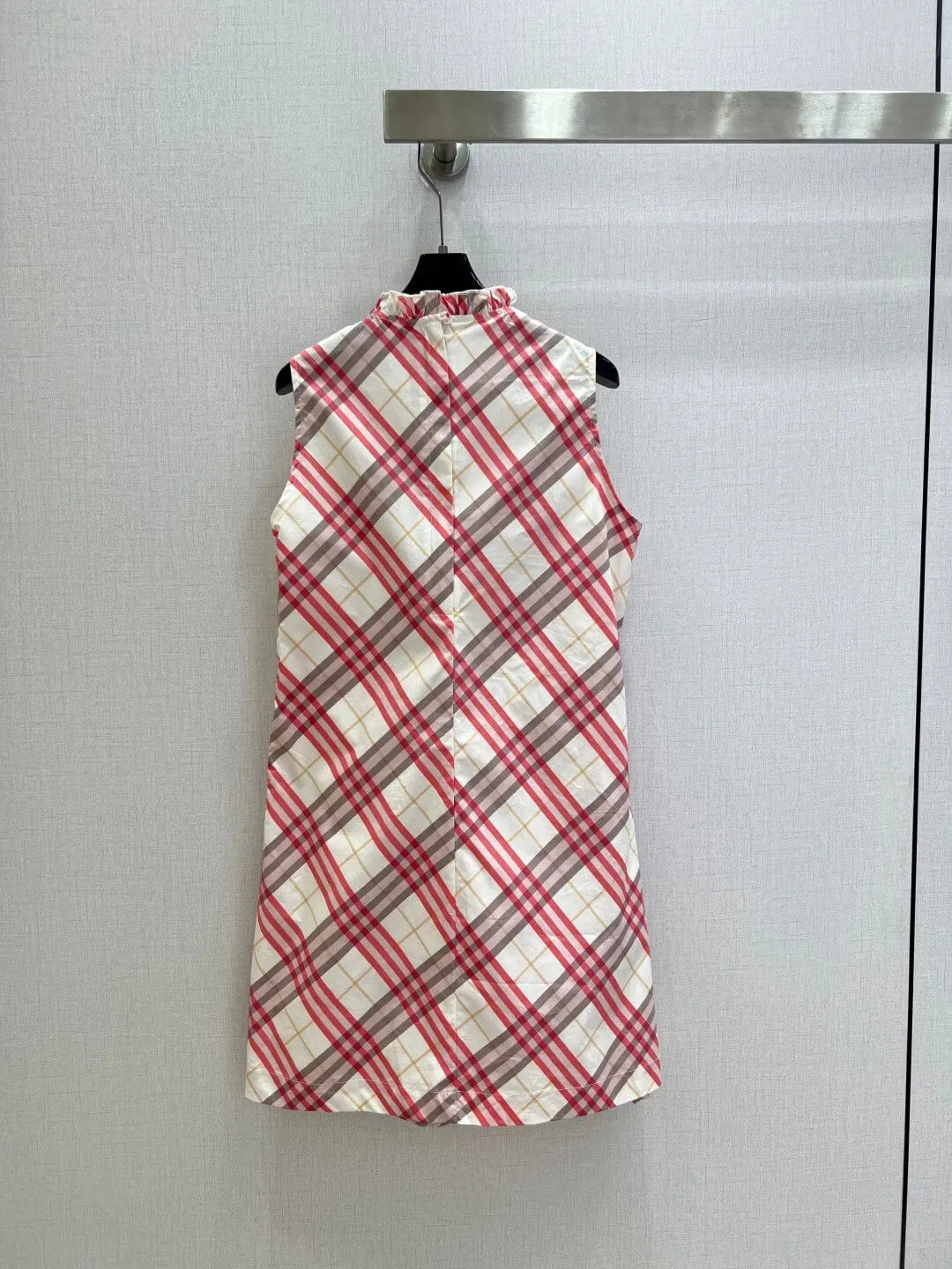 Ruffle Collar Plaid Mini Dress