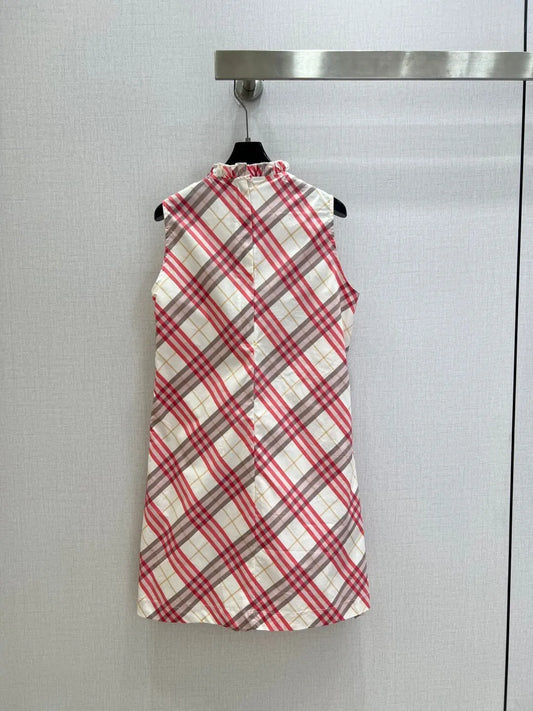 Ruffle Collar Plaid Mini Dress