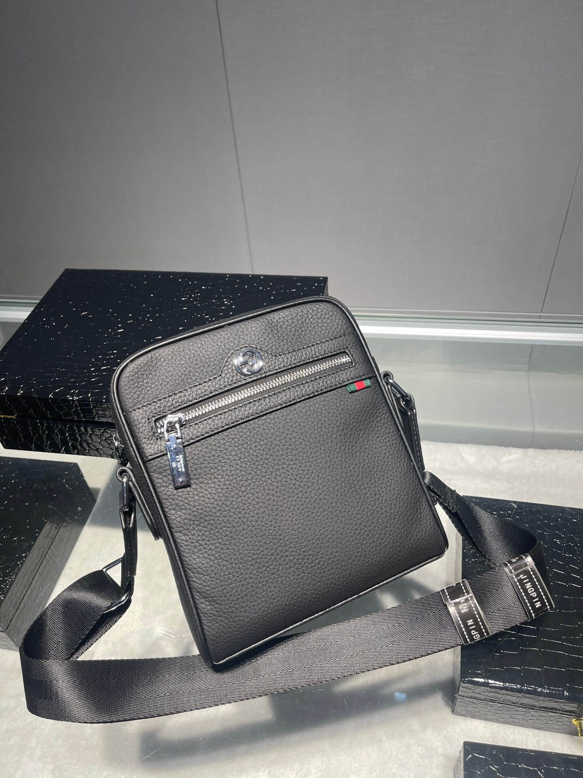 Business Leather Crossbody Bag