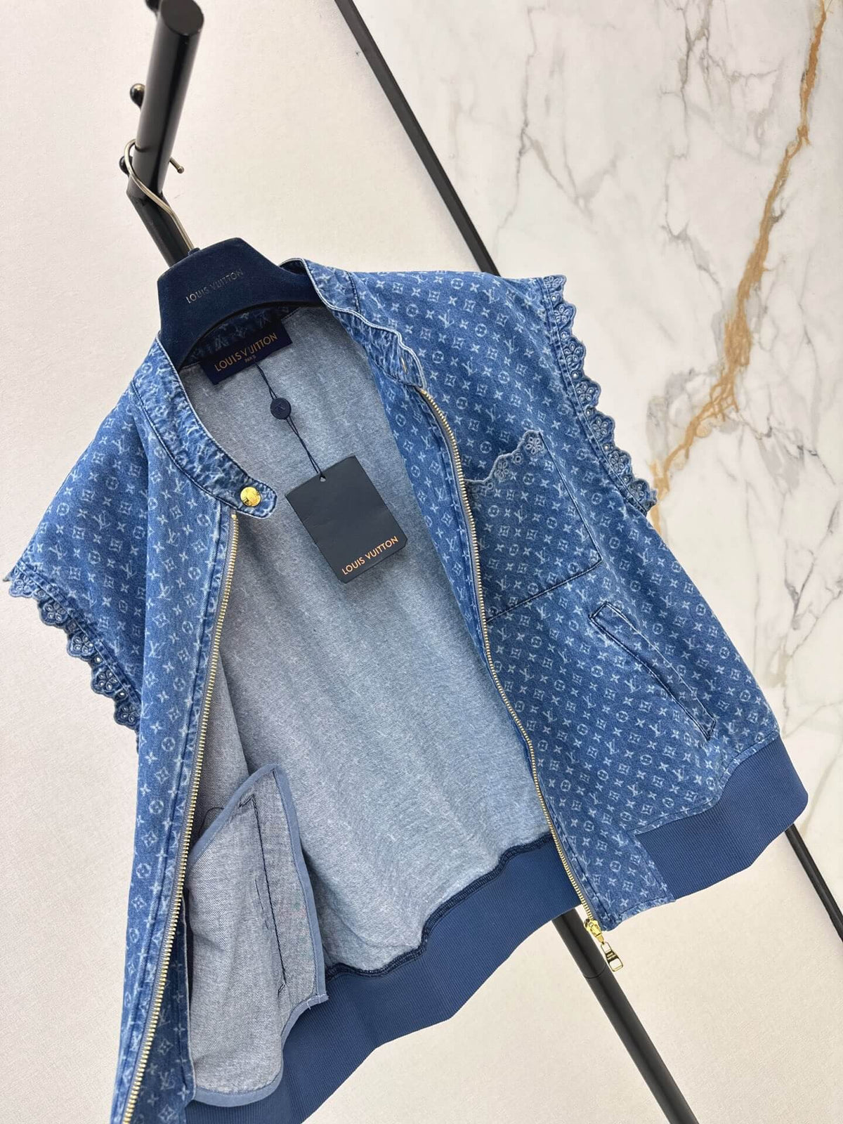 Monogram Denim Sleeveless Vest