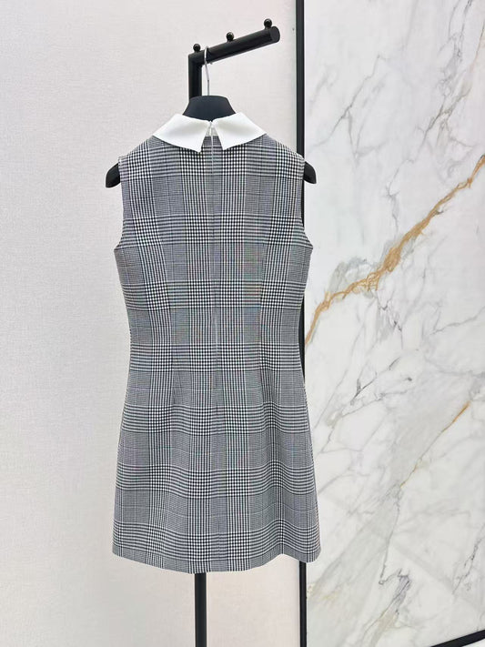 Collared Plaid Tank Dress