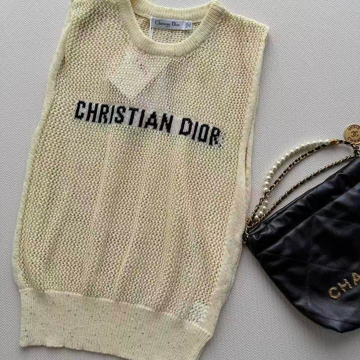 Cutout Letter Knit Tank Top