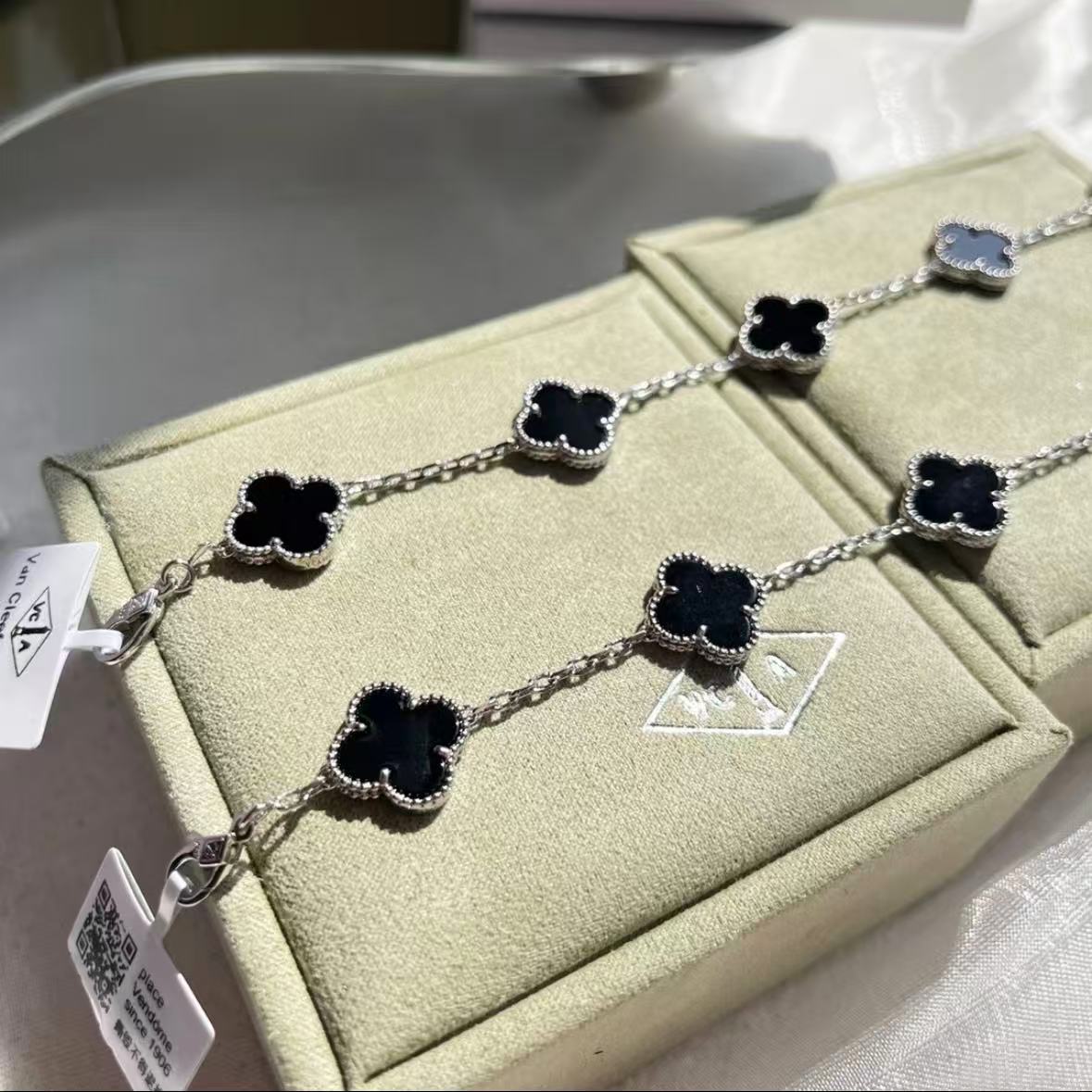 Classic Five-Strand Mother-of-Pearl & Diamond Patch Bracelet