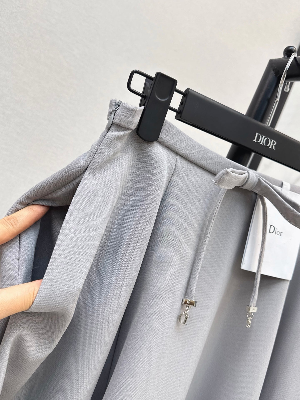 Grey Lace Trim Jacket and Skirt Set
