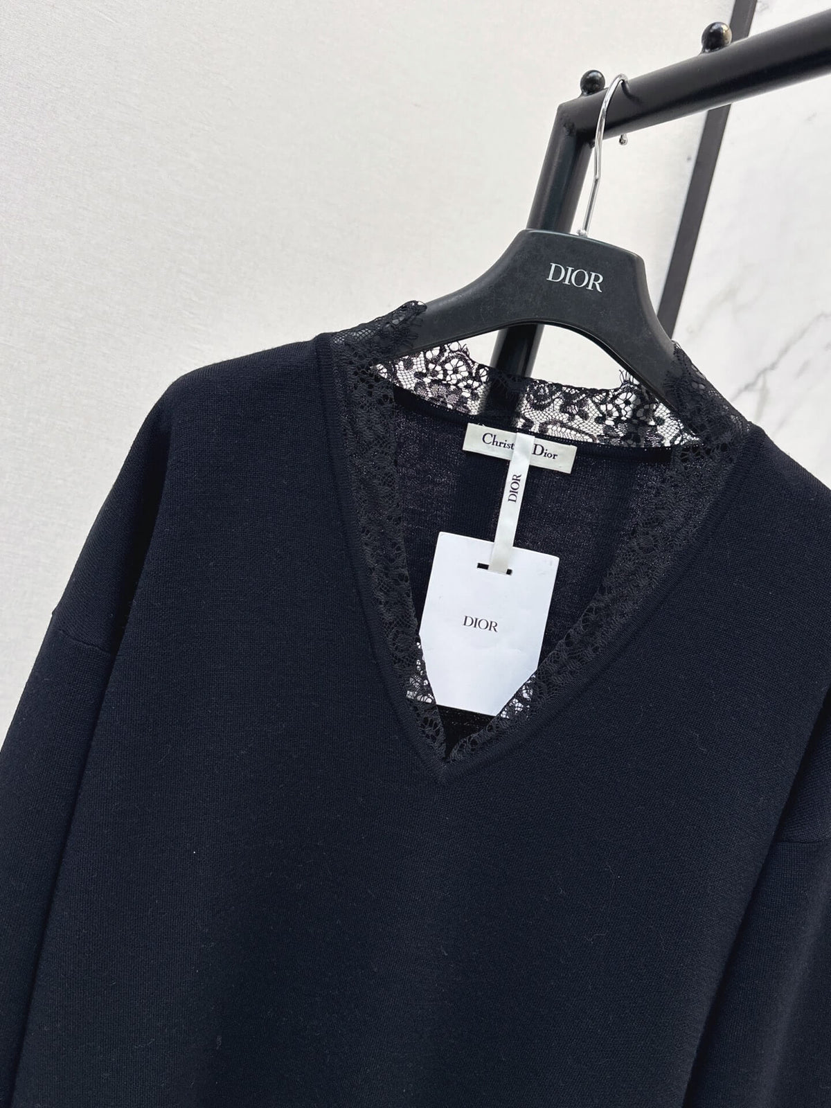 Lace V-neck Knit Top
