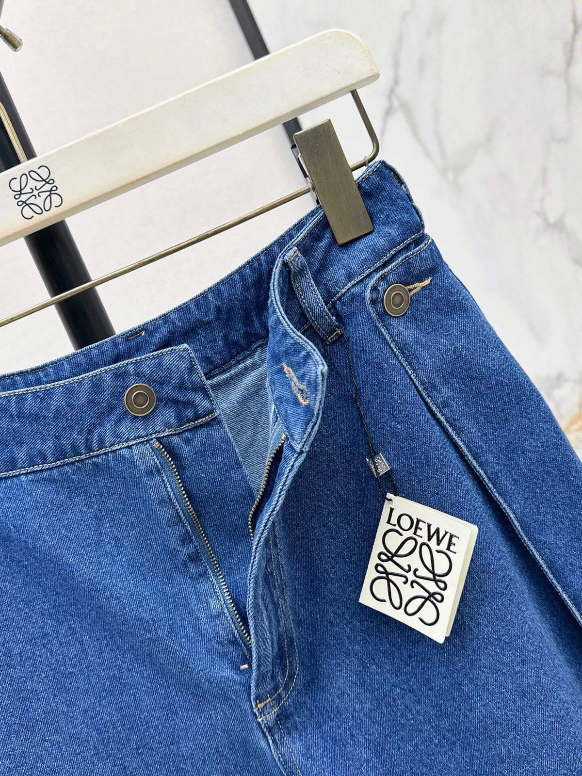 Logo Cropped Shirt Wide Leg Denim Set
