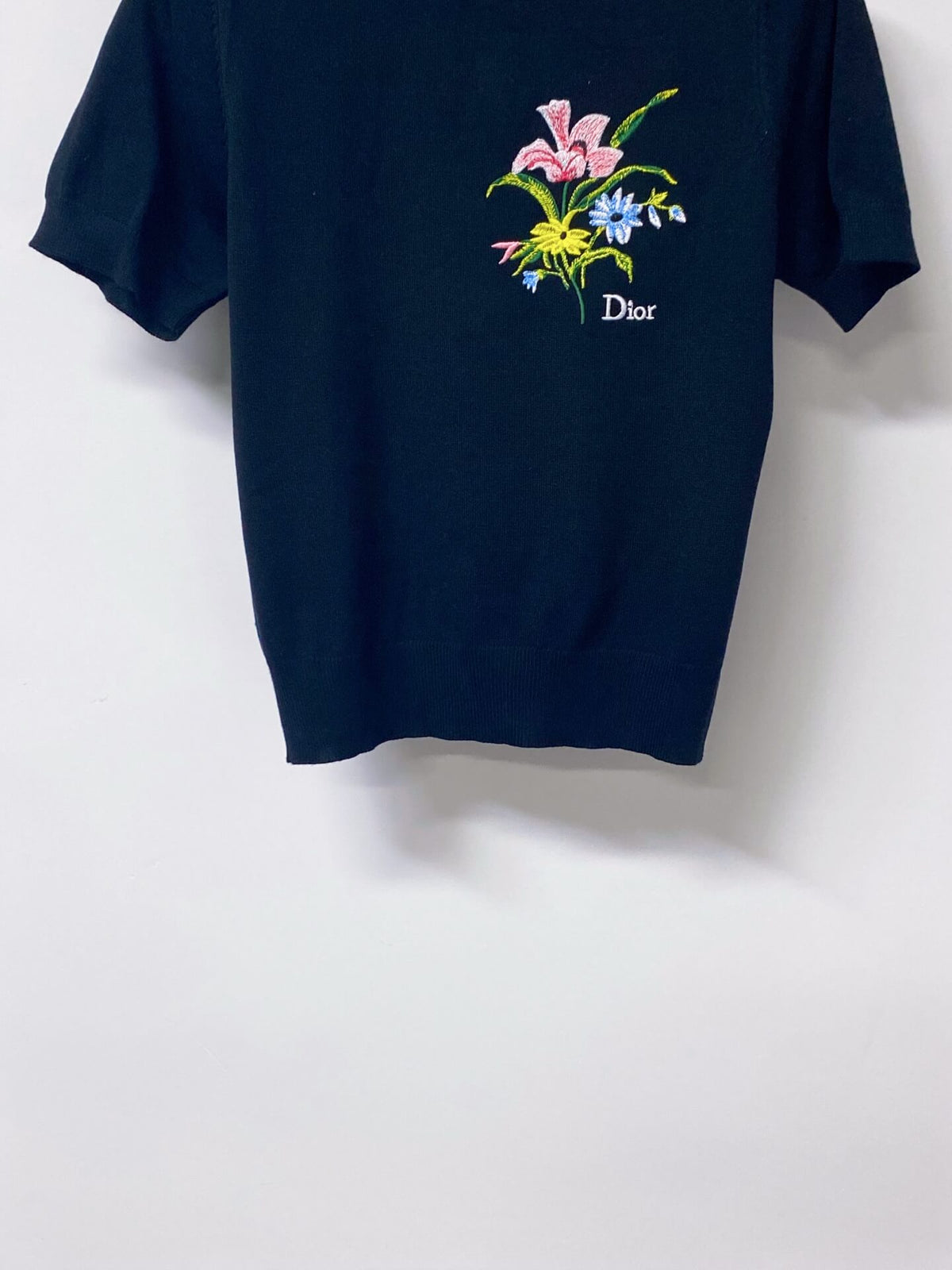 Floral Embroidered Knit Short Sleeve