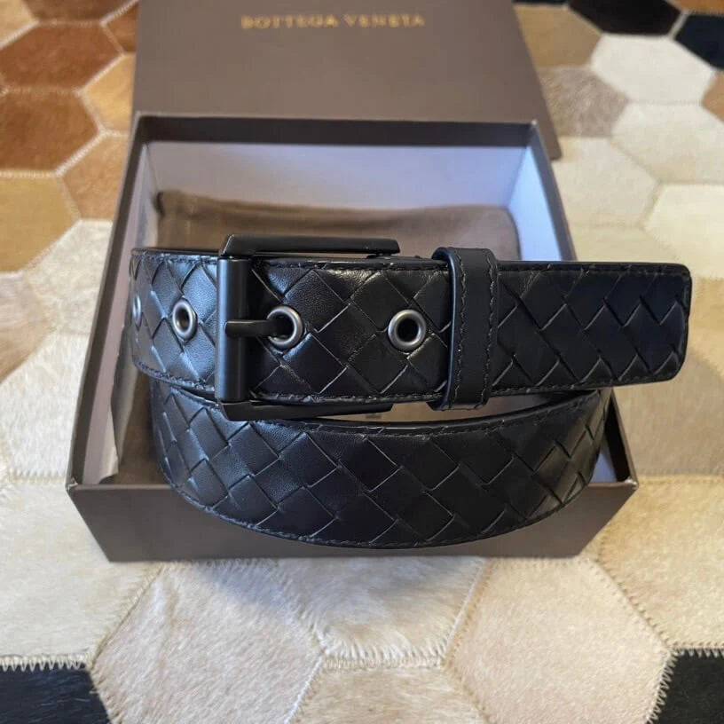 Minimalist Style Leather Woven Belt