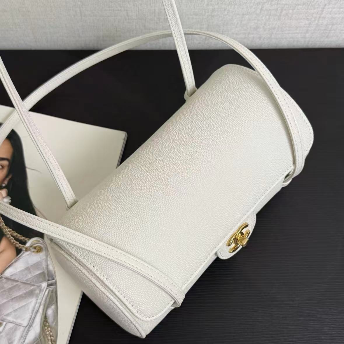 Gold Buckle Cylinder Bag