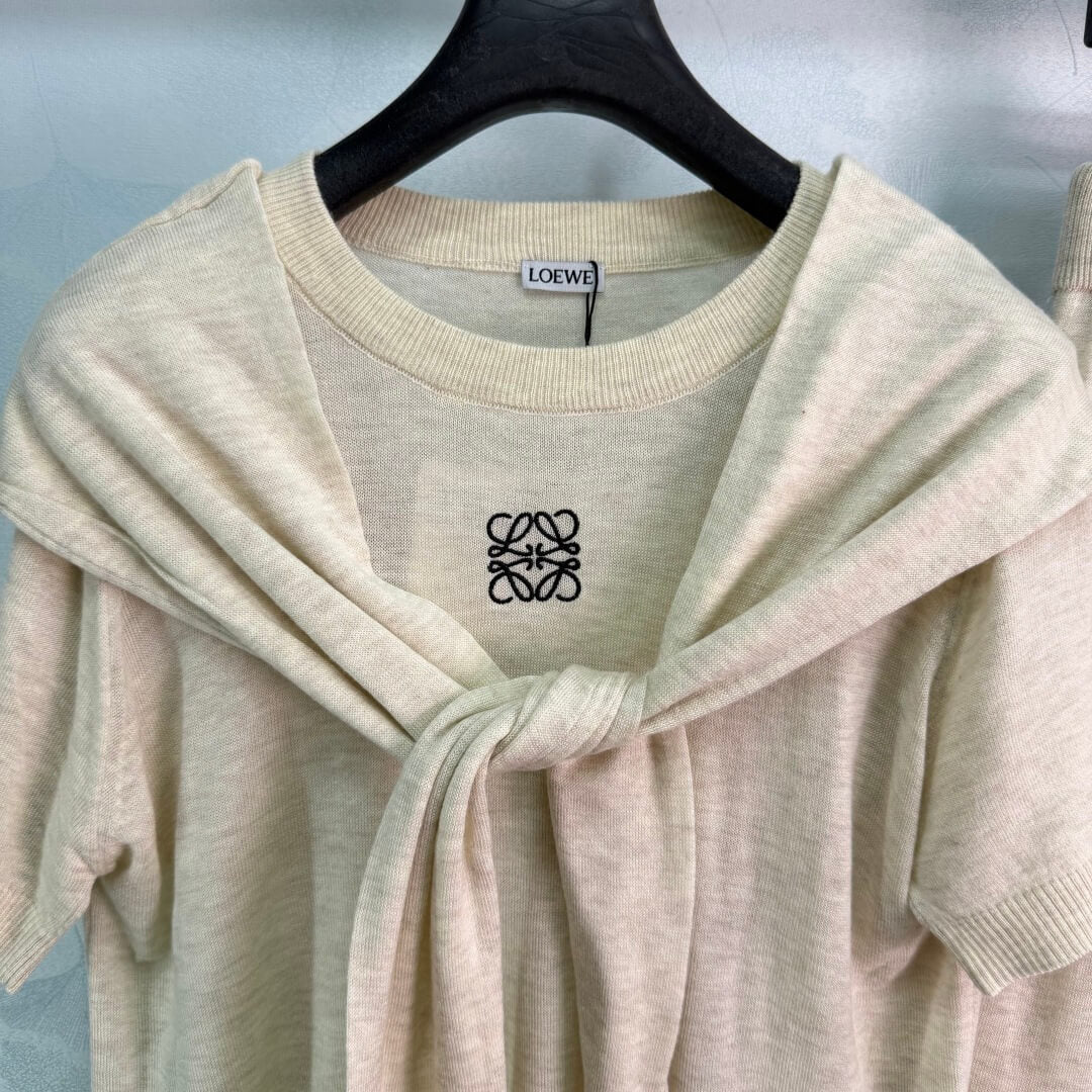 Tie Shawl Knit Two-Piece Set