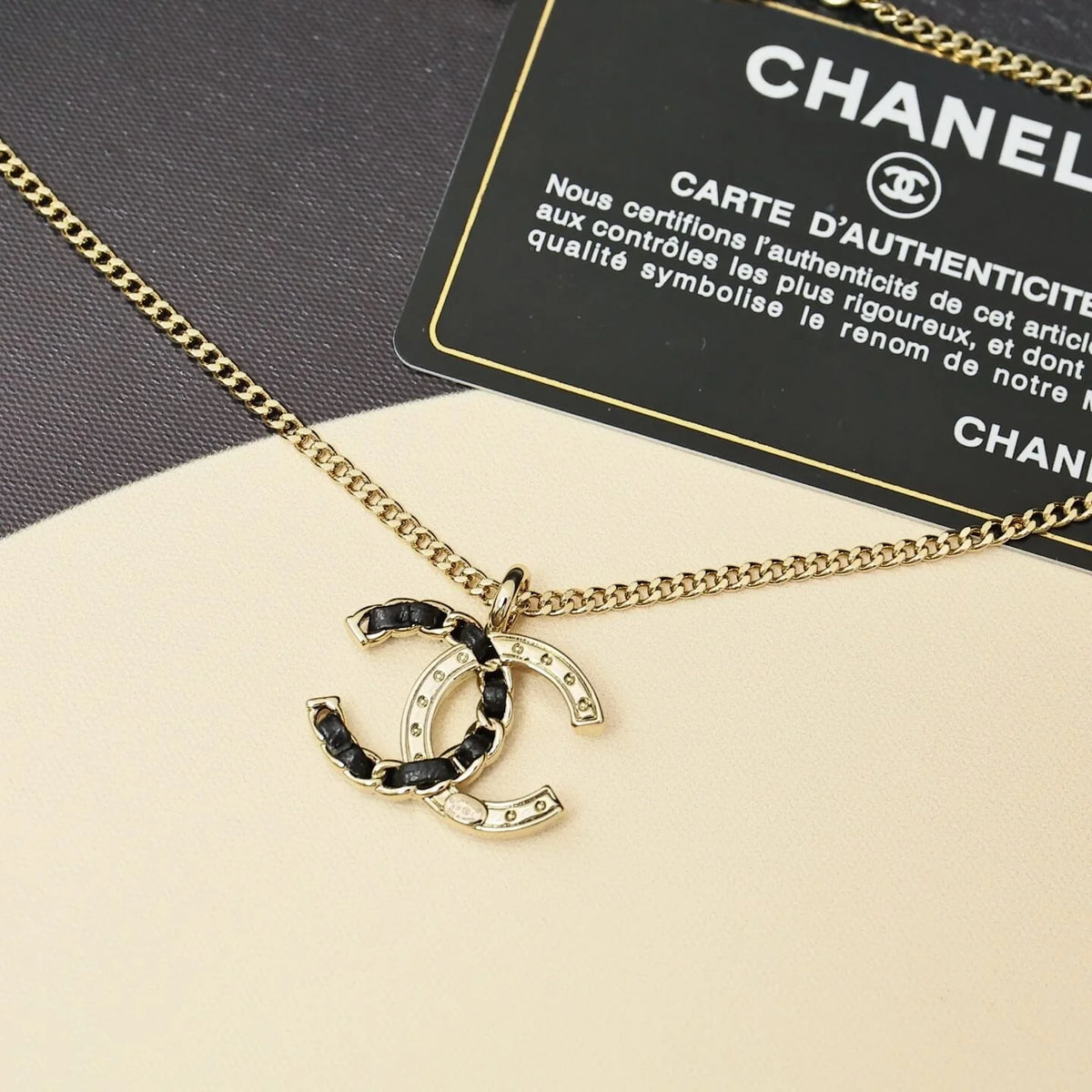 Leather-Threaded Diamond Choker