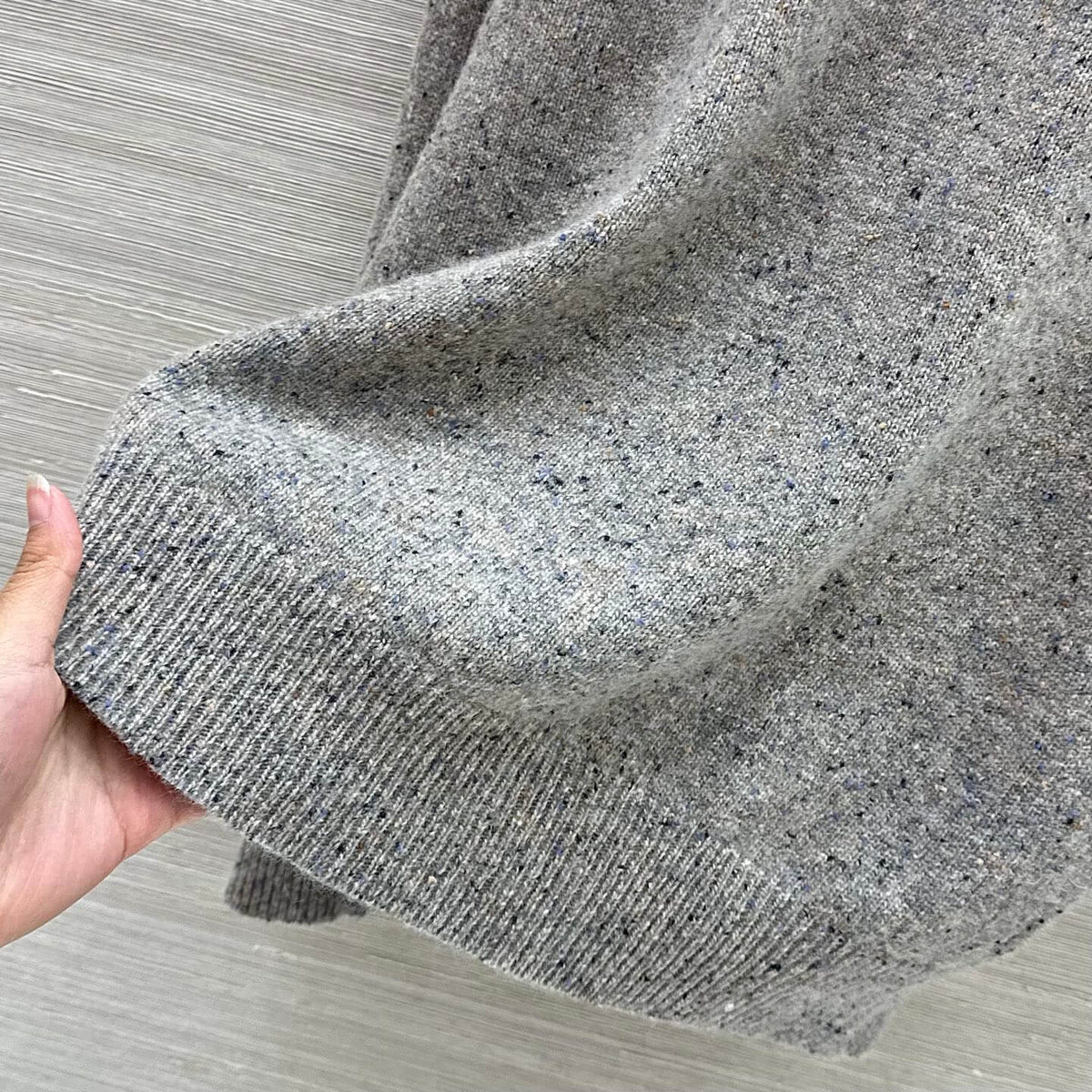 Loose Speckled Heather Crew Neck Knit Top