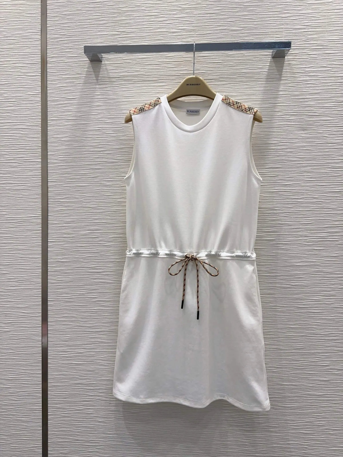 Plaid Patch Sleeveless Sweat Dress