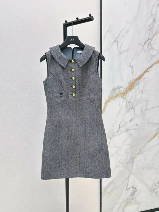 Bee Stitch Collared Tank Dress