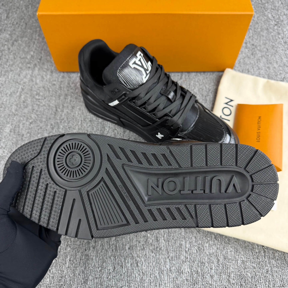 Textured Black Sneakers
