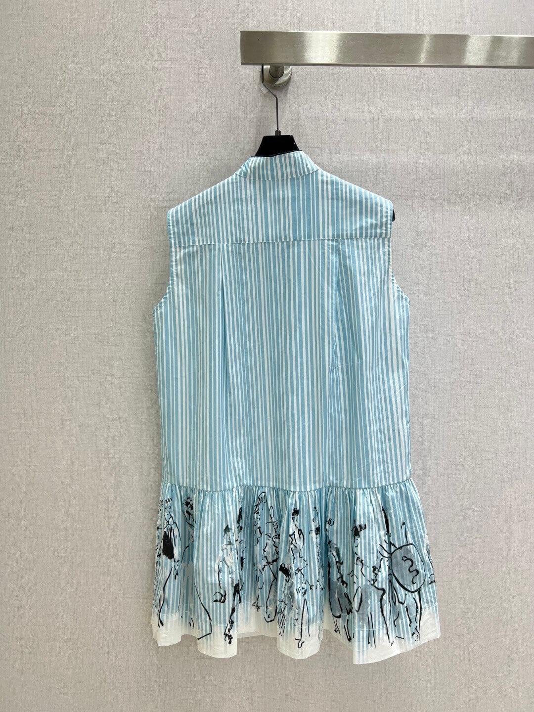Stripe Print Ruffle Mini Dress