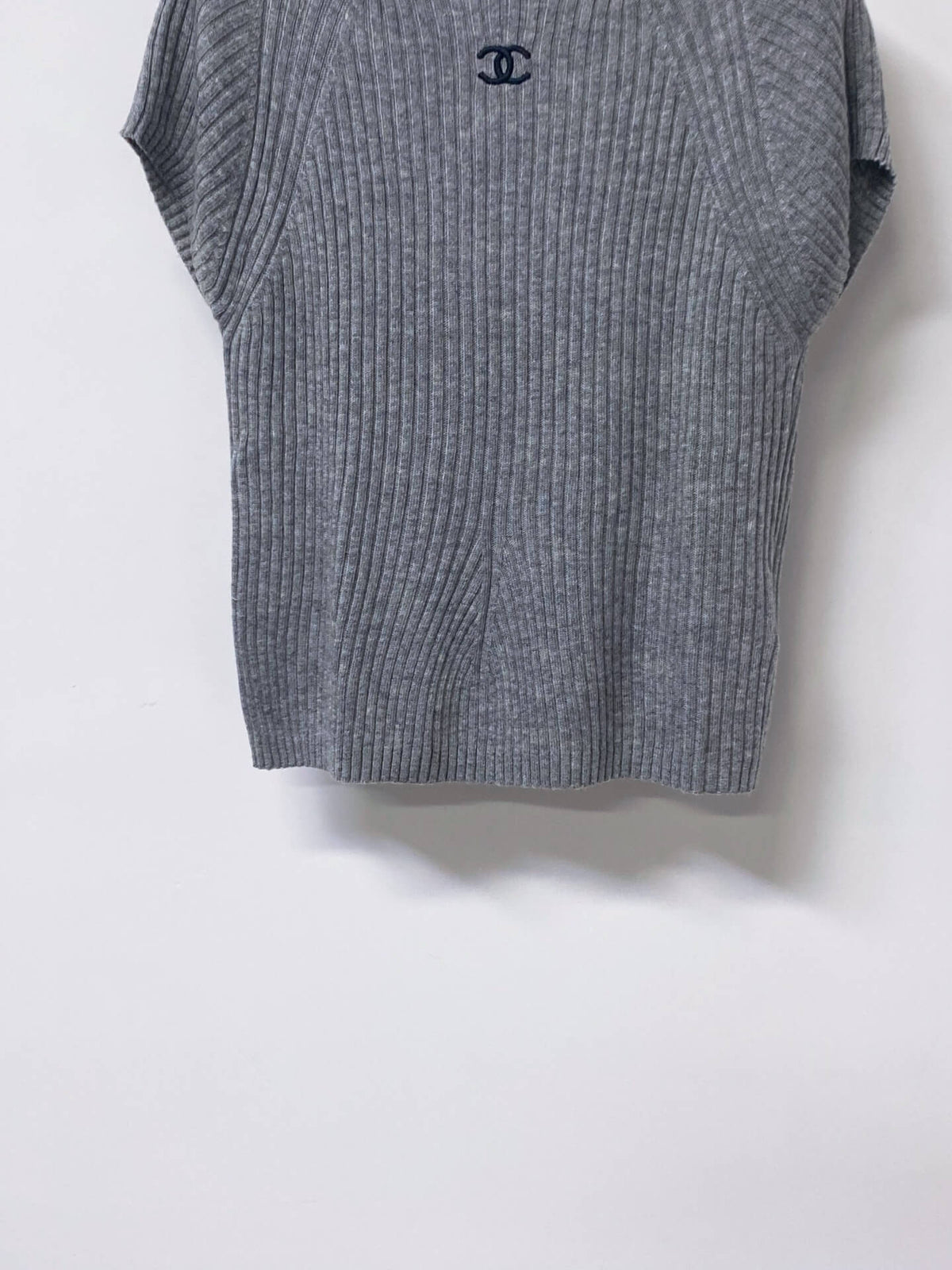 Rib Knit Cap Sleeve Crew Neck Top