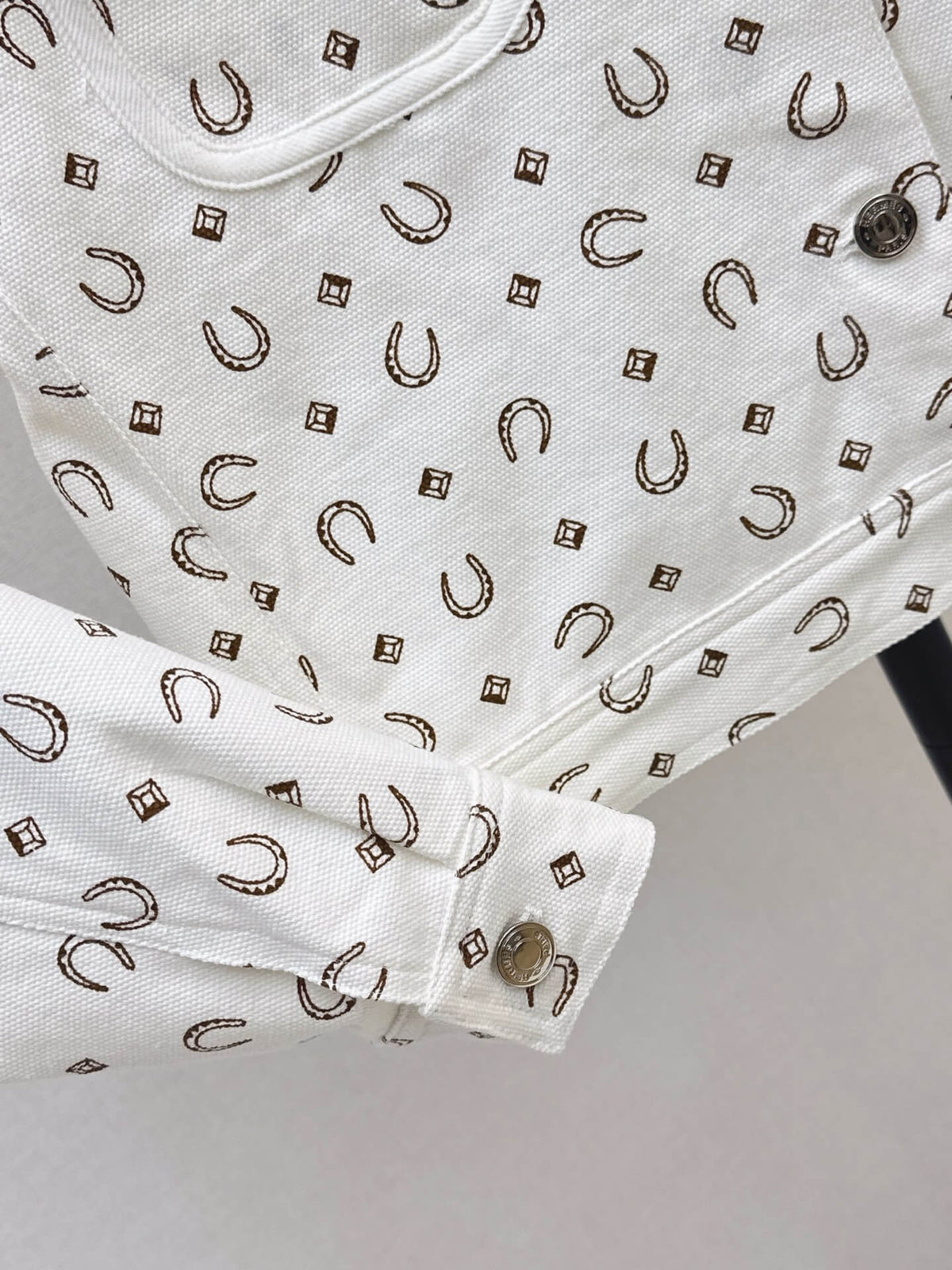Button Front Printed Crop Jacket