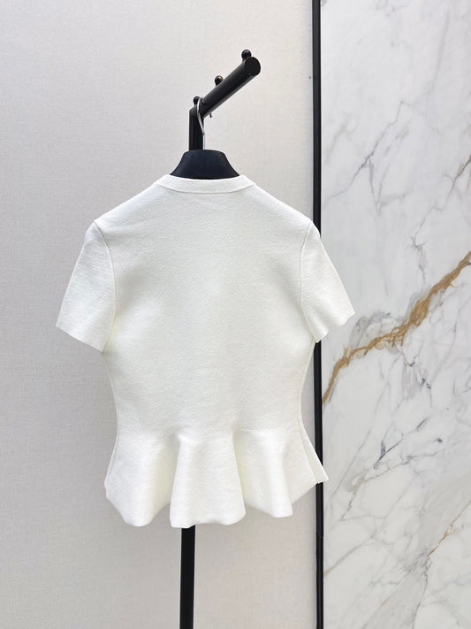Metal Buckle Peplum Top