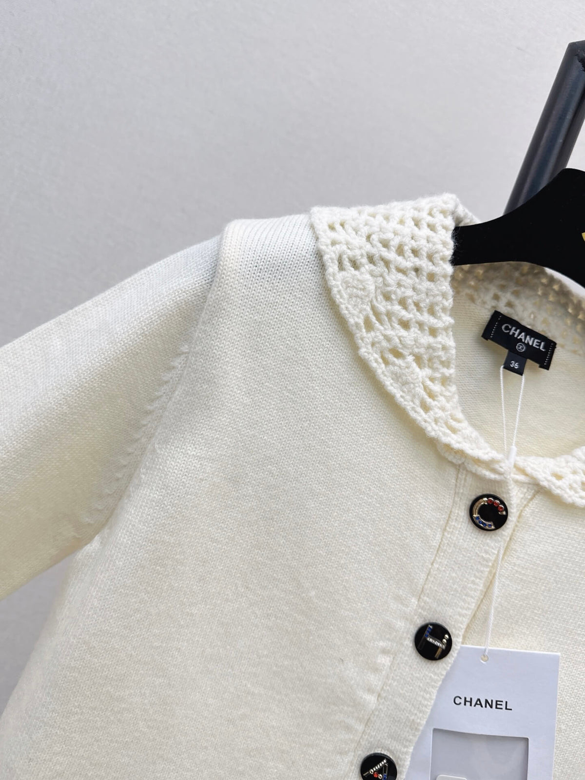 Crochet Collar Knit Cardigan