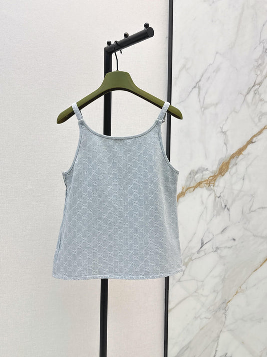 All Over Monogram Denim Vest and Jeans Set
