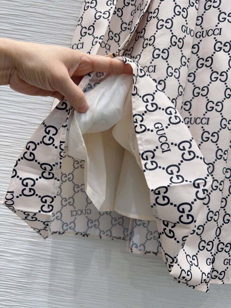 Full Print Belt Shirt Dress