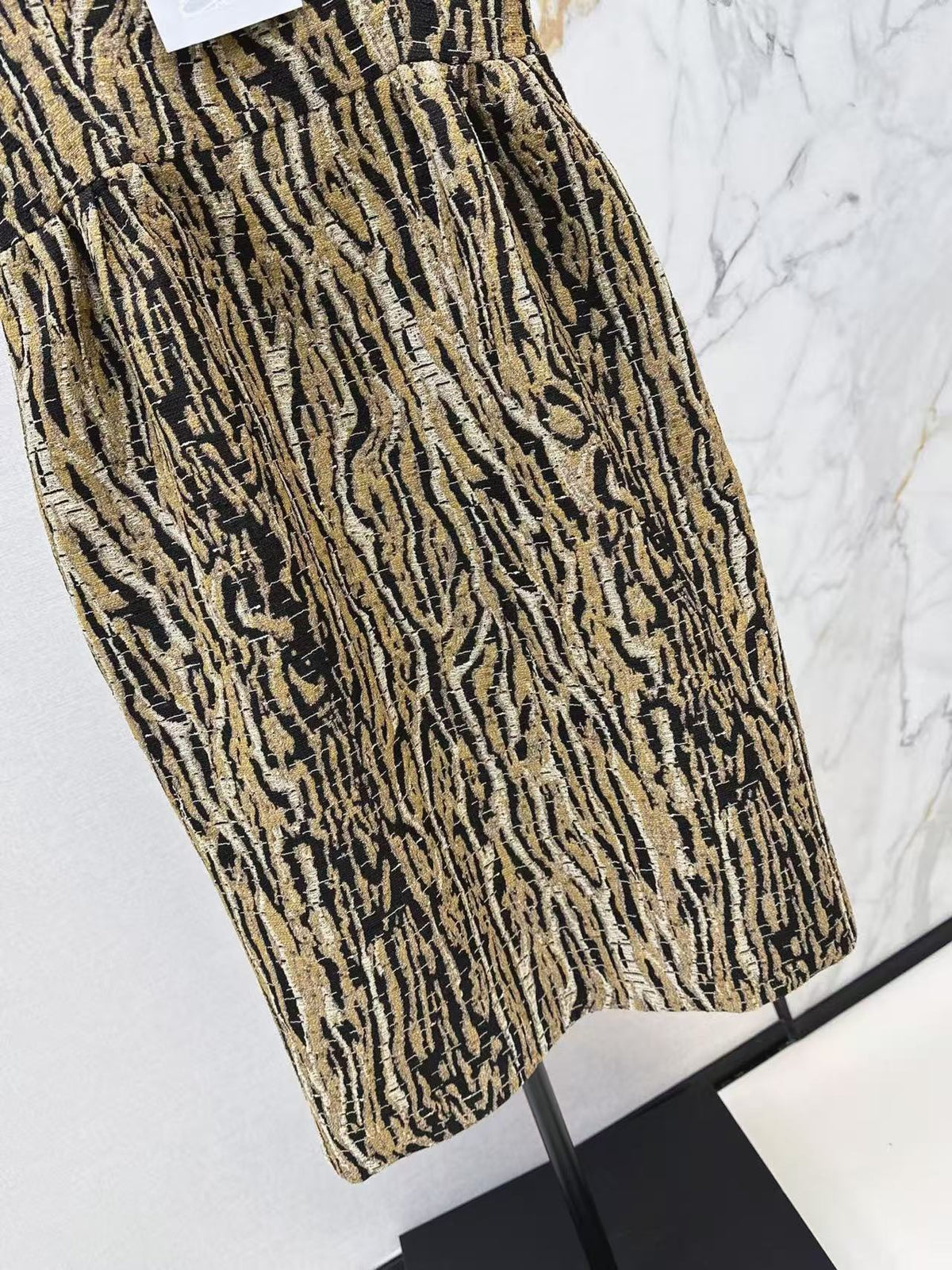 Woven Textured Leopard Dress