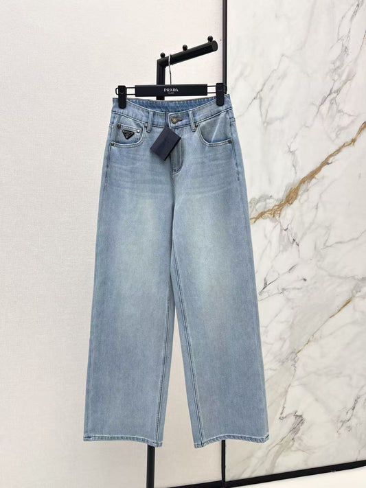 Light Wash Straight Jeans