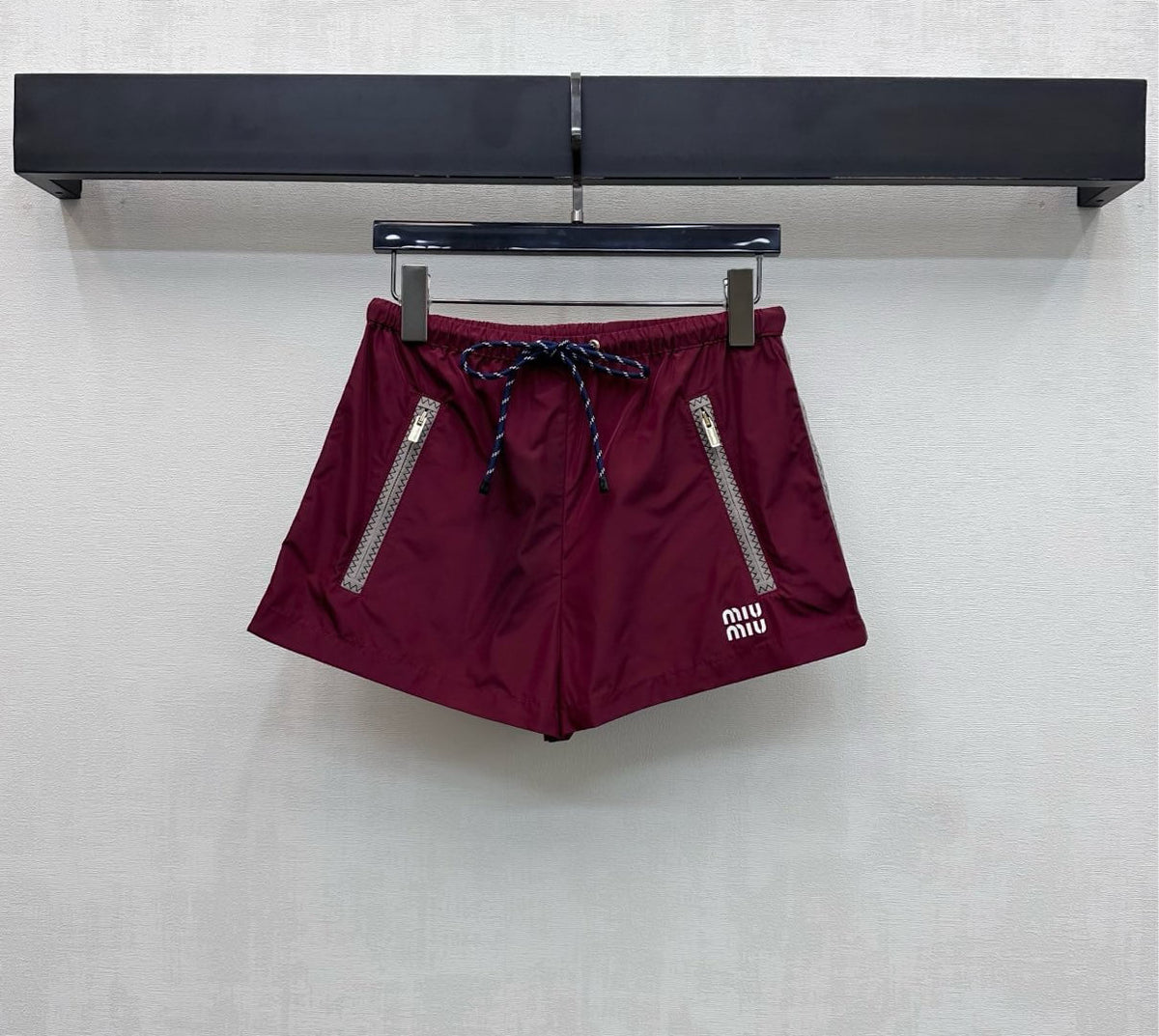 Burgundy Nylon Casual Sports Matching Set
