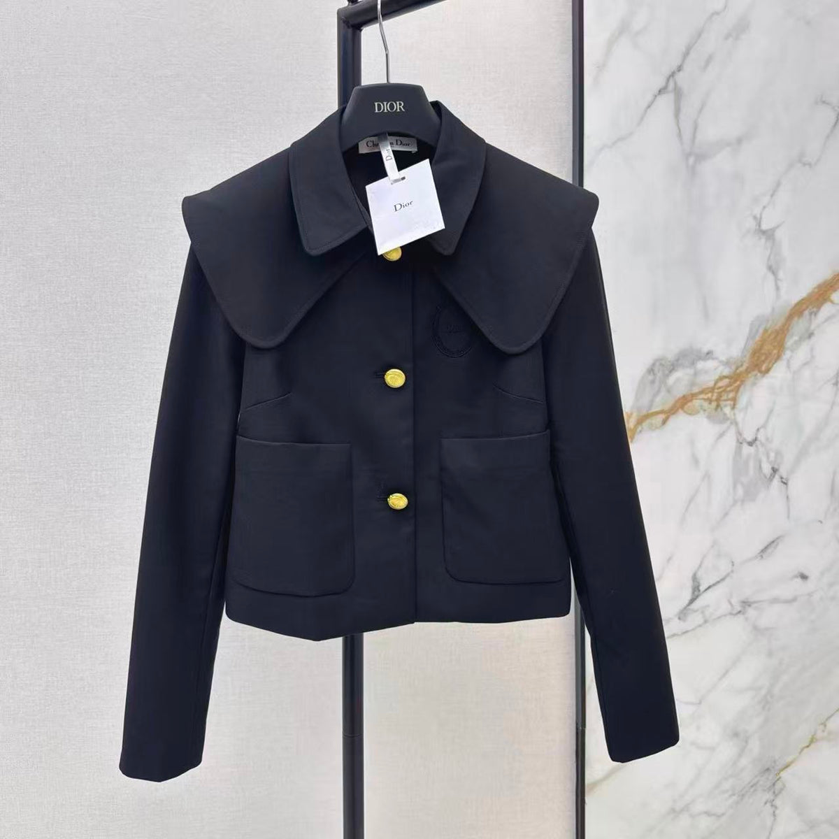Nautical Collared Cropped Jacket
