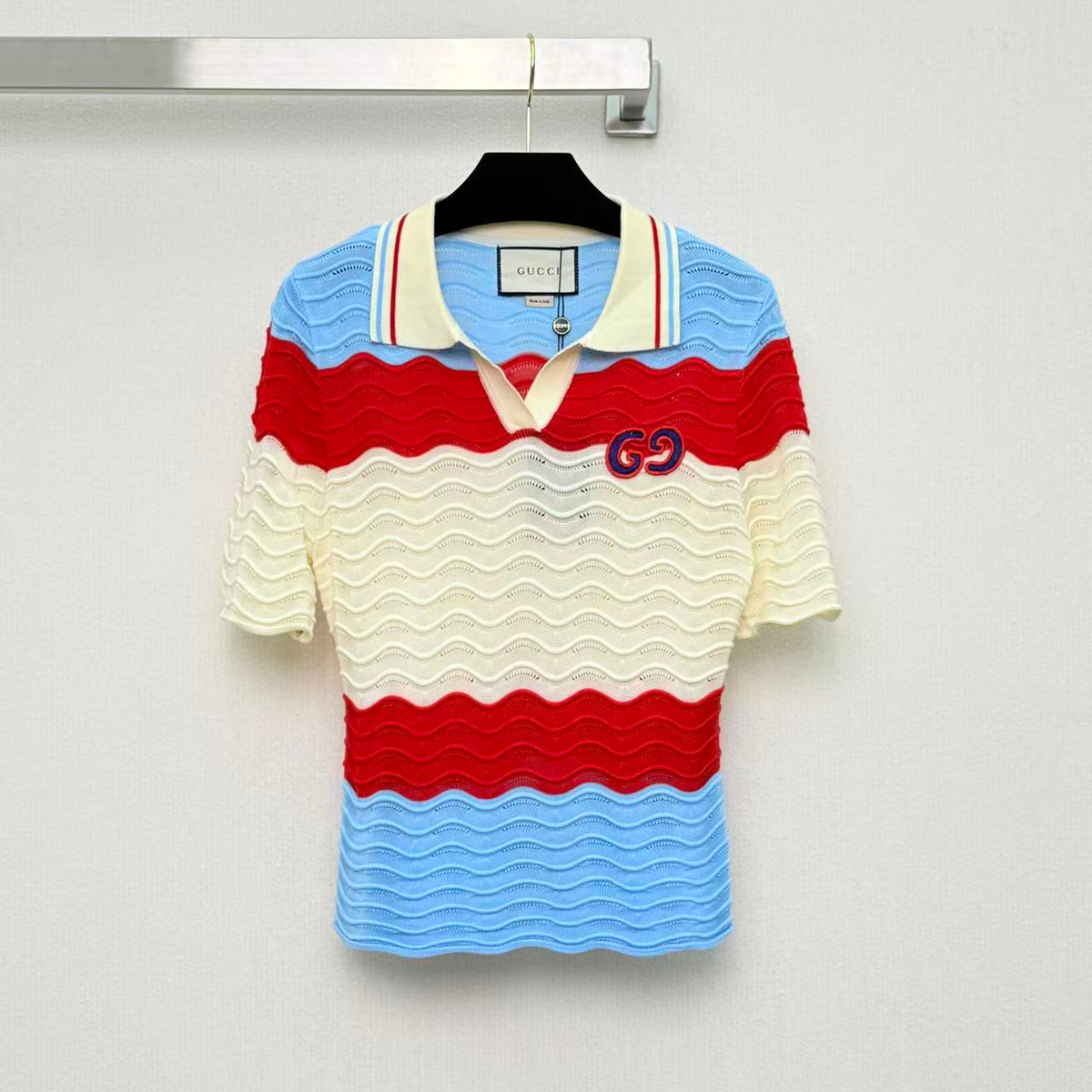Vibrant Wavy Pattern Polo Shirt