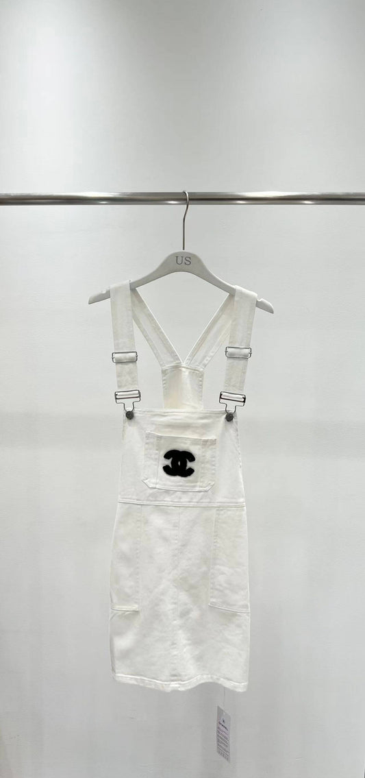 Adjustable Strap Pinafore Skirt