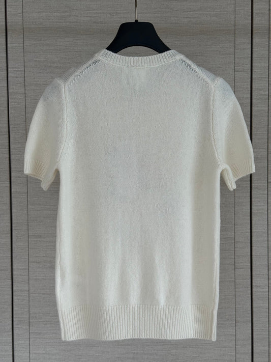 Short Sleeve Embroidered Sweater