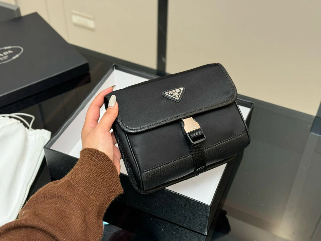 Classic Triangle Logo Buckle Bag