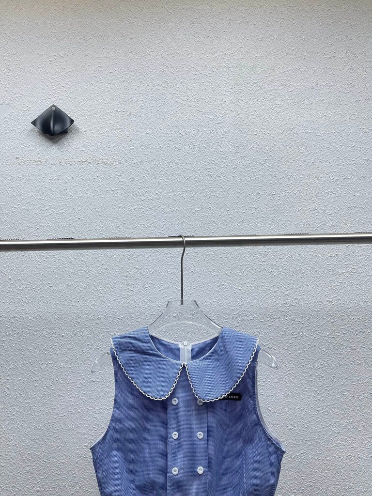 Peter Pan Collar Vest Skirt Set