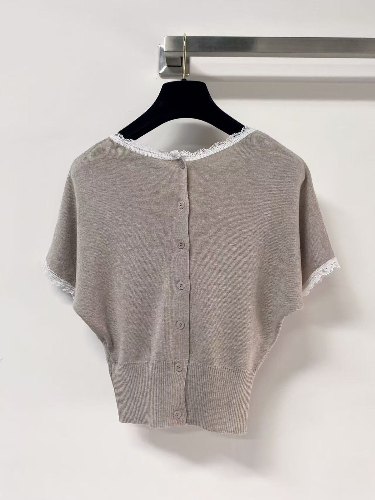 Minimalist Lace Trim Top