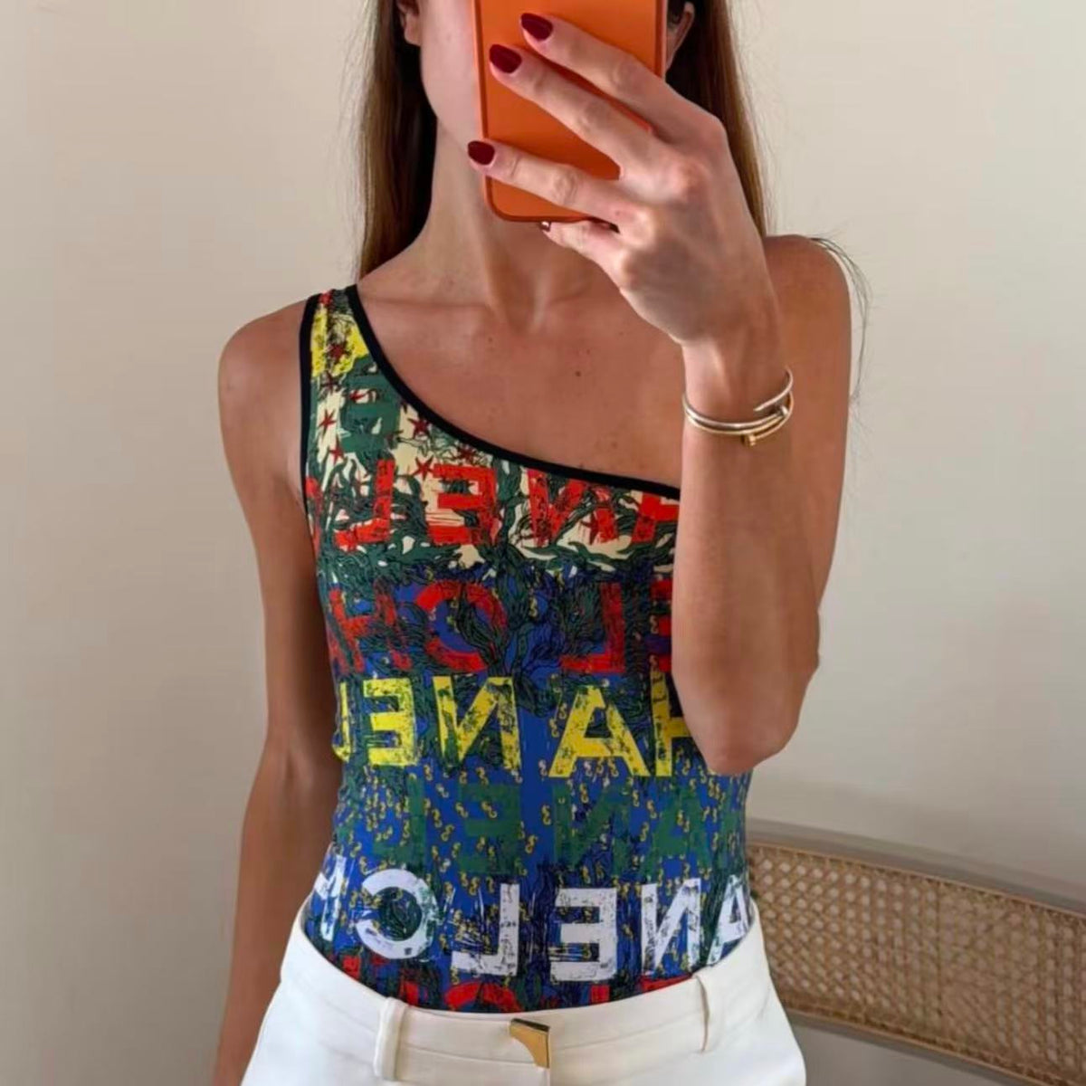 One-Shoulder One-Piece Swimsuit