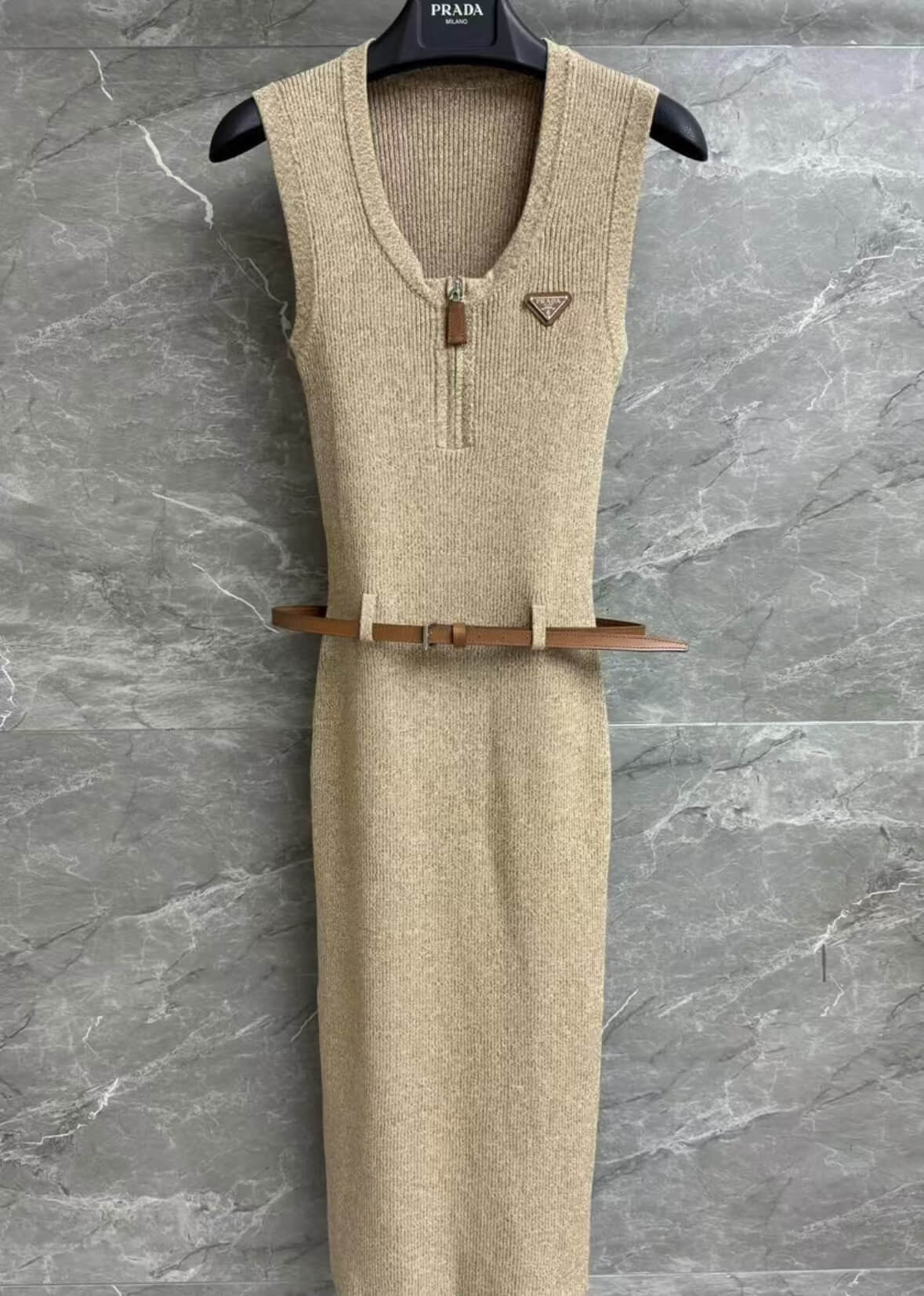 Minimalist Classic Half-Zip Knit Dress